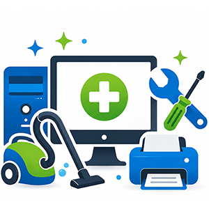 logo del servicio reparación y limpieza